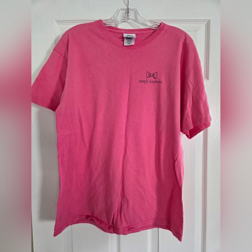 Simply Southern Woman's Short Sleeve T-Shirt in Pink Large Suck It Up Buttercup